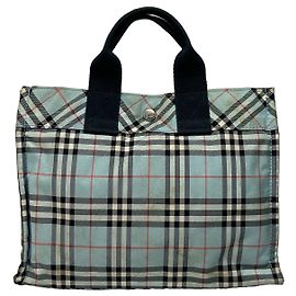 Burberry Nova Check Tote Vintage Anfang 2000er Hellblau