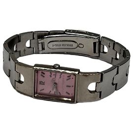 Courreges Orologio da polso Vintage Courrèges in acciaio inossidabile, quadrante rosa, primi anni 2000
