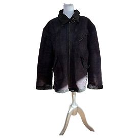 Autre Marque Giacca in Montone Vintage Kansai Yamamoto Viola Scuro XXL