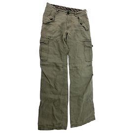 Pantalones Cargo Vintage Burberry Blue Label de Lino Verde Oliva Hombre M