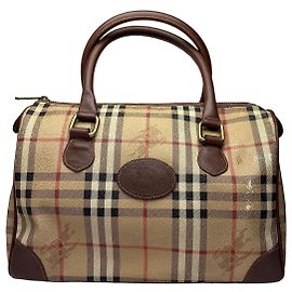 Borsa a mano Vintage Burberrys Haymarket Check, fine anni '90, Beige
