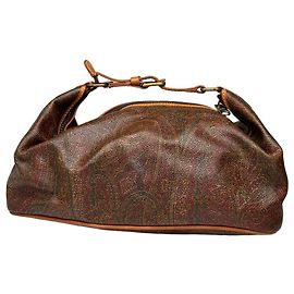 Bolso Hobo Vintage Etro de lona Paisley Finales de 1990s Rust Green Gold