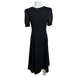 Abito Vintage Chloé con Bordo in Pizzo Nero 7AR