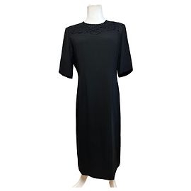 Abito Vintage Chloé con sovrapposizione in pizzo nero L
