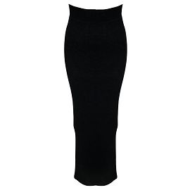 Rick Owens Porterville Collection High Waisted Alpaca und Wollstrick Pillar Maxi Rock in Schwarz mit Schlitz hinten