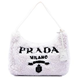 Bolso de hombro Prada Mini Terry Re Edition 2000 Blanco