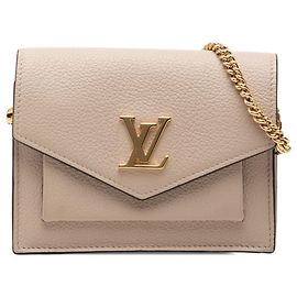 Louis Vuitton Mini My Lockme Chain Pochette Crossbody-Tasche aus weichem Kalbsleder in Beige