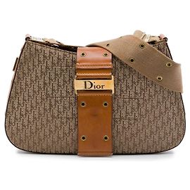 Beige Dior Diorissimo Trotter Canvas Street Chic Columbus Schultertasche