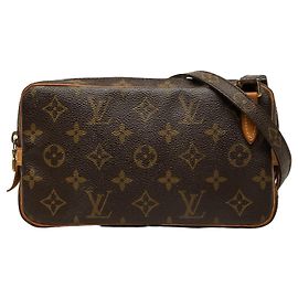 Bolsa Tiracolo Louis Vuitton Monogram Pochette Marly Castanha