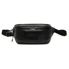 Autre Marque Borsa cintura Marsupio in pelle nera Saint Laurent