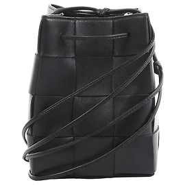 Borsa a mano Bottega Veneta Cassette Mini Bucket in pelle Maxi Intrecciato Nero