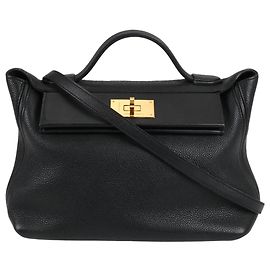 Hermès Sac à main HERMES 24/24 29 en cuir Togo Noir et garnitures en métal doré D: 2019