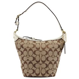 Coach 40896 Signature Canvas Schultertasche Beige Brown
