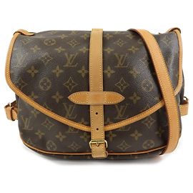 Borsa a tracolla Louis Vuitton Monogram Saumur 30 Canvas Brown M42256