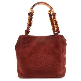 Borsa a mano e tote CHANEL COCO Mark in pelle scamosciata Bordeaux