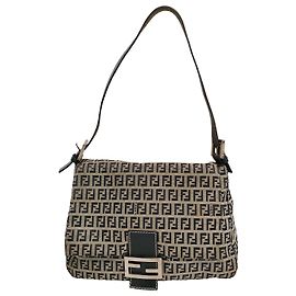 Borsa Fendi Zucchino Mamma Baguette Canvas Medium
