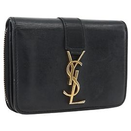 Autre Marque SAINT LAURENT Cartera Cuero Negro Oro Auth bs33776 - Jerrillo