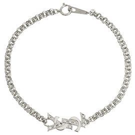 Pulsera de dijes plateada Yves Saint Laurent