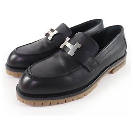 Hermès Hermes Forble HMetal Leder-Loafer 36