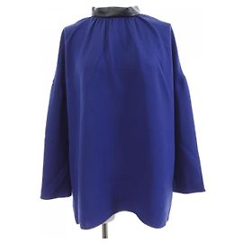 Top in seta blu Céline