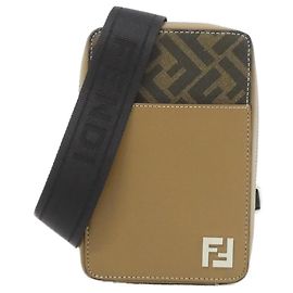 Fendi Schultertasche aus beschichtetem Canvas und Leder