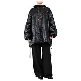 Autre Marque Black nylon hooded puffer anorak - size L