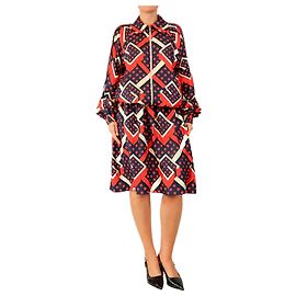 Gucci Set giacca e gonna in seta con stampa geometrica e a pois - taglia M