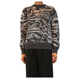 Alexander Wang Pull en maille transparente jacquard gris - size XS