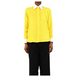 Bella Freud Minnelli Seidenbluse mit gelben Punkten - size UK 8