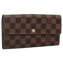 LOUIS VUITTON Damier Ebene Portefeuille Sarah Long Wallet N60491 LV