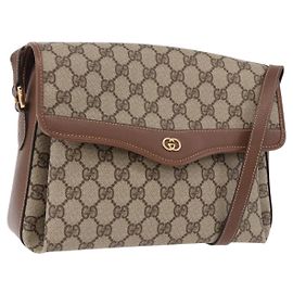GUCCI Sac à bandoulière GG Supreme PVC Beige Or 001 113 6165