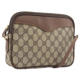 GUCCI Sac à épaule GG Supreme PVC Beige Or