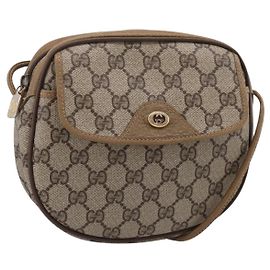 GUCCI GG Supreme Shoulder Bag PVC Beige Gold 56 02 600