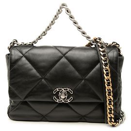 Chanel 19 Flap Large in pelle d'agnello nera