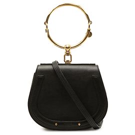Mala Nile Bracelet Chloé em pele preta, tamanho pequeno
