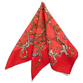 Foulard di seta Hermès Red L Instruction Du Roy