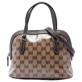 Gucci Beige Mini GG Crystal Dome Satchel