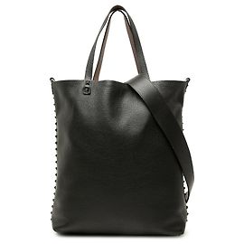 Tote reversibile Rockstud in pelle di vitello grana nera Valentino