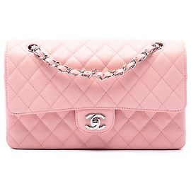 Chanel Pink Medium Classic Caviar Double Flap