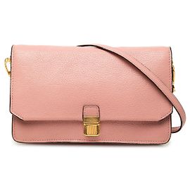 Miu Miu Madras Umhängetasche mit Klappe aus rosa Ziegenleder