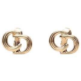 Dior Gold Gold Plated CD Logo Clip On Earrings
