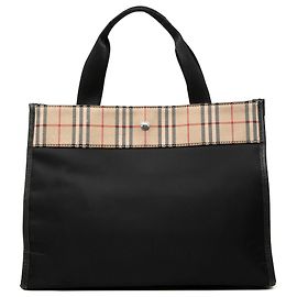 Burberry Nylon-Tote mit House Check Canvas-Besatz in Schwarz