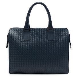 Borsa da lavoro Bottega Veneta in Nappa Intrecciato blu
