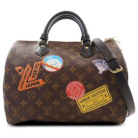 Louis Vuitton Brown Monogram World Tour Speedy Bandouliere 30