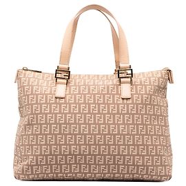 Fendi Zucchino Canvas Tote in Rosa