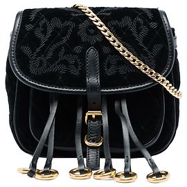 Prada Black Impuntu Embroidered Velluto Corsaire wandelbare Gürteltasche