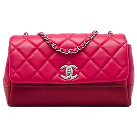 Chanel Red Medium Quilted Lambskin and Caviar Bi Coco Flap