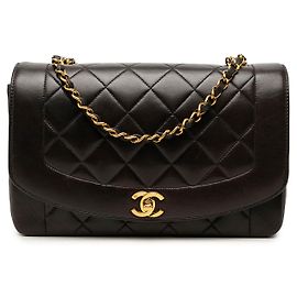 Chanel Black Medium Lambskin Diana Flap