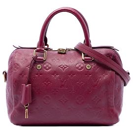 Louis Vuitton Red Monogram Empreinte Speedy Bandouliere 25
