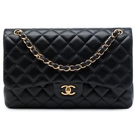Chanel Black Jumbo Classic Lambskin Double Flap